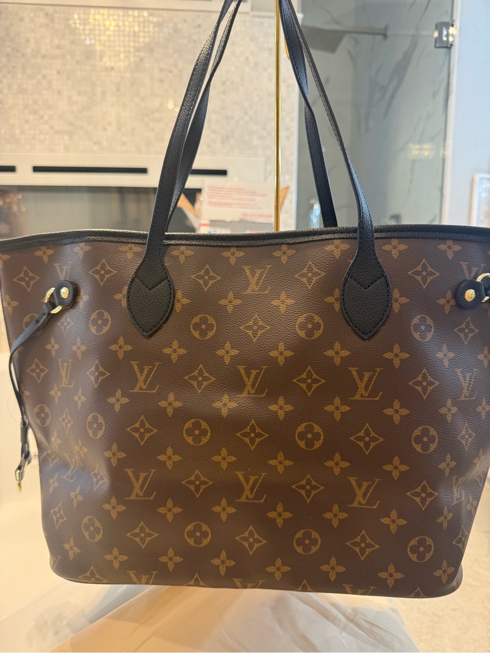 Louis Vuitton NEVERFULL Monogram Canvas Tote in Brown and Tan